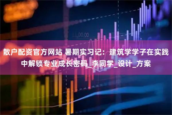 散户配资官方网站 暑期实习记：建筑学学子在实践中解锁专业成长密码_李同学_设计_方案